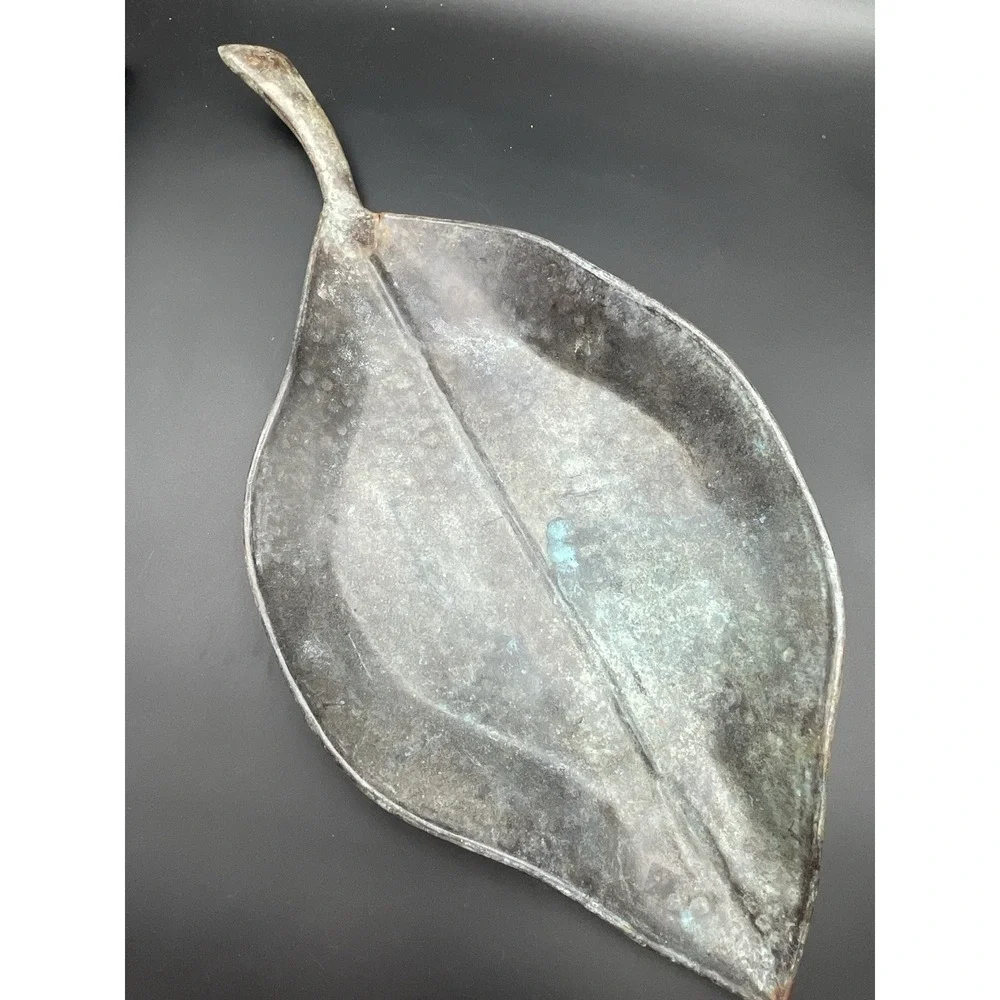 Pier 1 Metal Leaf Tray Verdigris Patina‎ Decorative Dish 23in